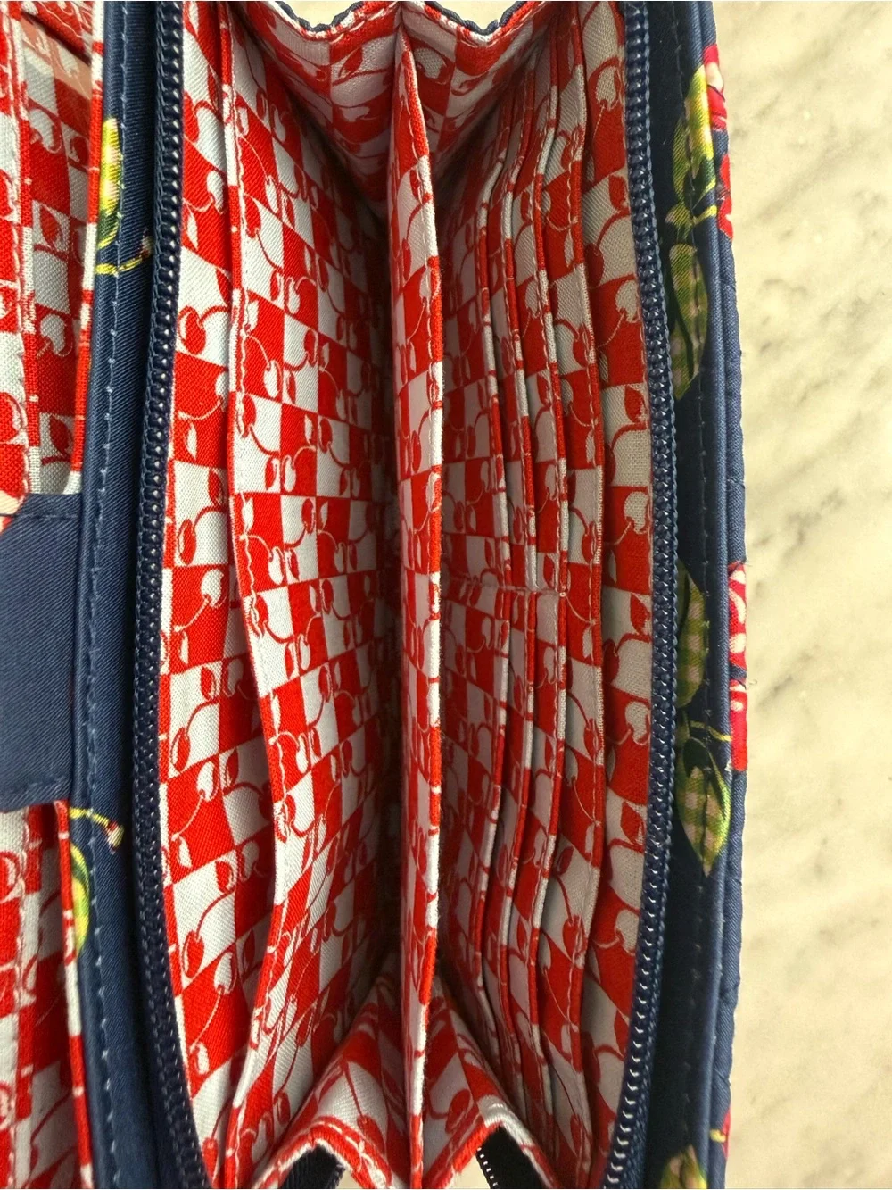 Vera Bradley Turnlock Wallet - Cherry Picking In Premium Cotton NWT